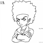 Boondocks coloring pages Huey Cute Freeman lineart