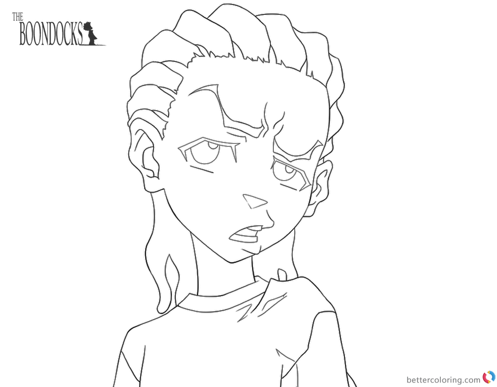 Boondocks coloring pages Riley Black and White printable