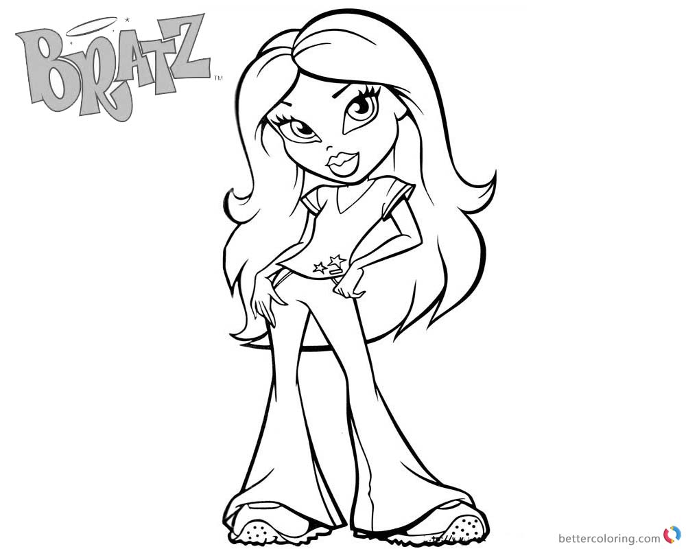 Bratz Coloring Pages Babyz Doll Clipart printable for free