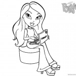 Bratz Coloring Pages Babyz Doll with Laptop
