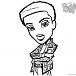 Bratz Coloring Pages Boyz Doll Black and White