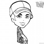 Bratz Coloring Pages Boyz Doll with Hat