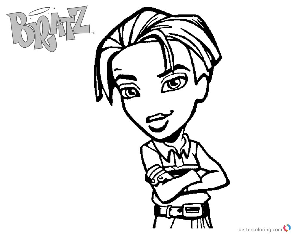 Bratz Coloring Pages Bryce Boyz Doll printable for free