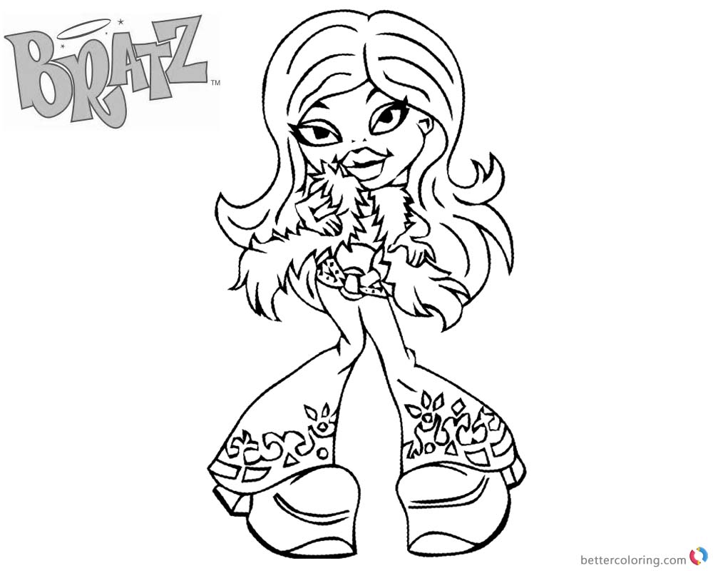 Bratz Coloring Pages Cheerleader Dancing printable for free
