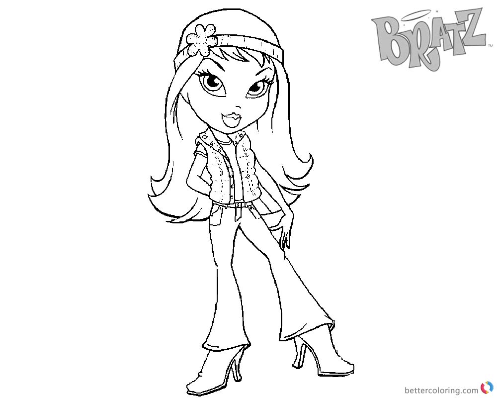 Bratz Coloring Pages Cute Babyz Doll Clipart printable for free