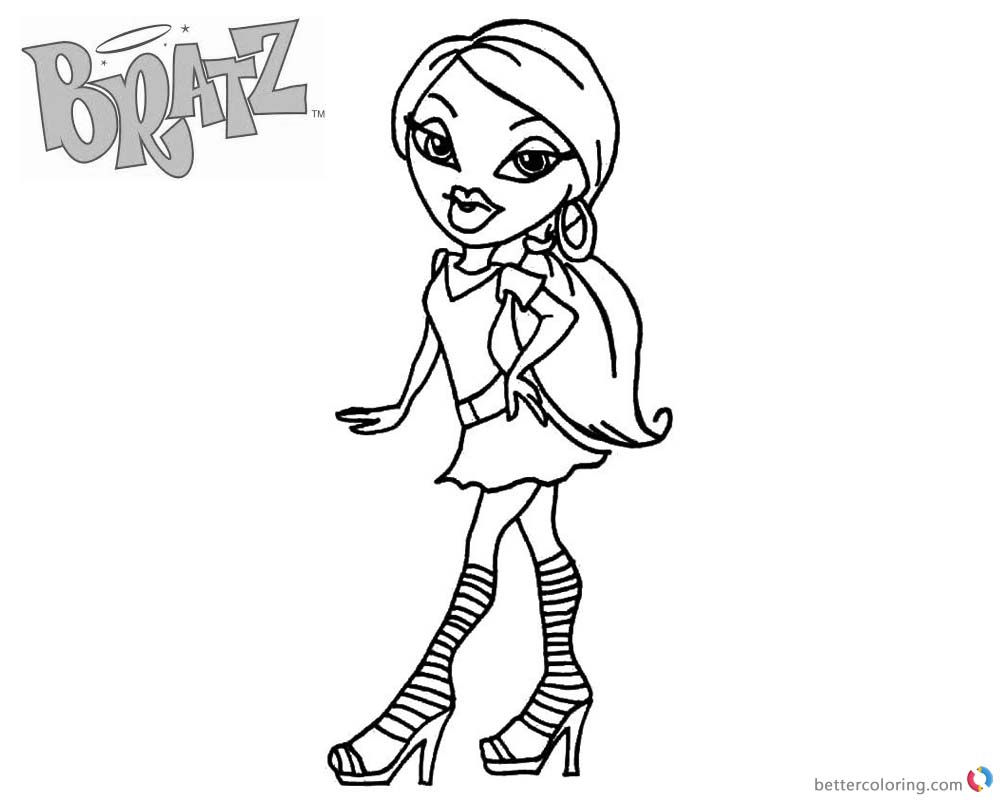 Bratz Coloring Pages Cute Babyz Doll - Free Printable ...