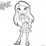 Bratz Coloring Pages Fancy Girl Lineart