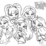 Bratz Coloring Pages Five Babyz Dolls