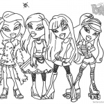 Bratz Coloring Pages Four Glamor Girls