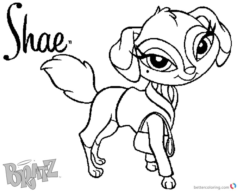 Bratz Coloring Pages Petz Doll Shae printable for free
