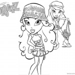 Bratz Coloring Pages Two Babyz Doll Wear Hats