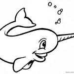 Cartoon Narwhal Coloring Pages Bubbling