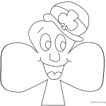 Cartoon Shamrock coloring pages with hat