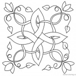 Celtic Knot Coloring Pages Flowers and Leaves