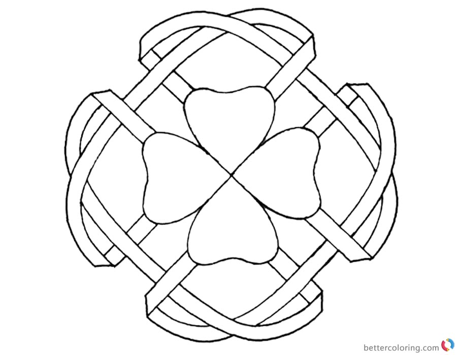 Download Celtic Knot Coloring Pages Four Leaf Clover - Free ...