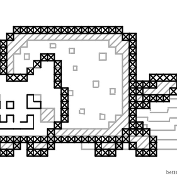 Nyan Cat Coloring pages Template By Kixfe - Free Printable Coloring Pages