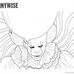 Clown Pennywise Coloring Pages Psychedelic Background