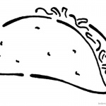 Crispy Taco Coloring Page Line art