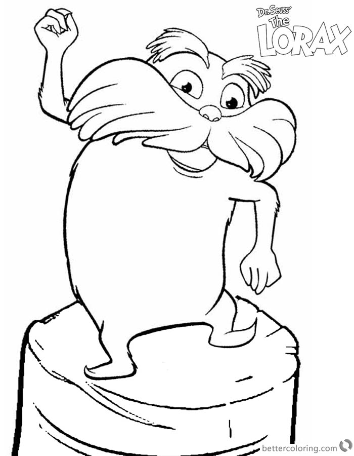 Cute Dr Seuss Lorax Coloring Pages printable