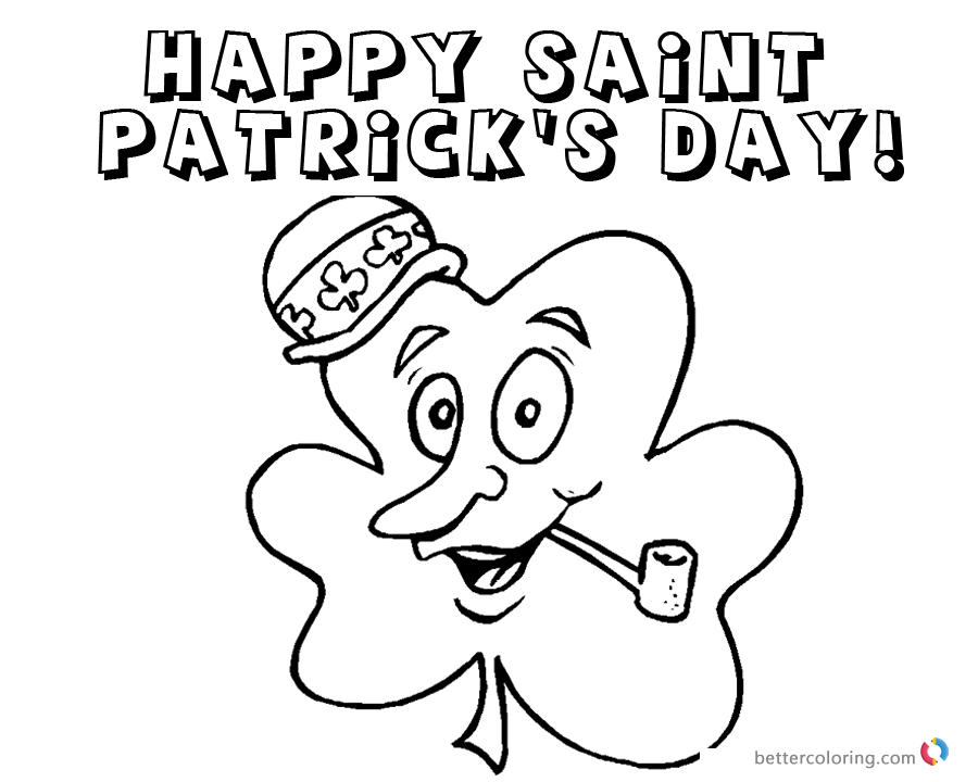 Cute Shamrock coloring pages printable