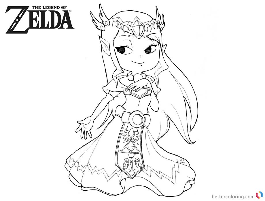Cute Zelda Coloring Pages printable for free