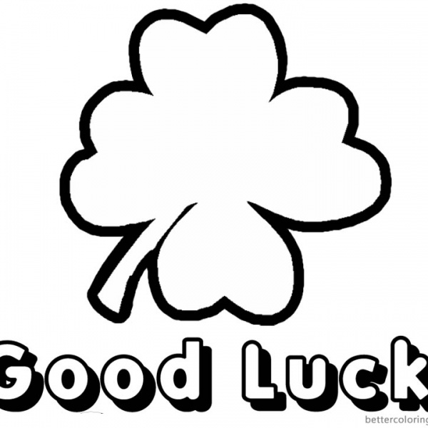 Four Leaf Clover Coloring Pages stand for luck - Free Printable