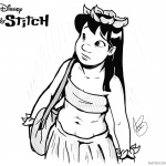 Disney Lilo and Stitch Hula Coloring Pages Fan Art Picture