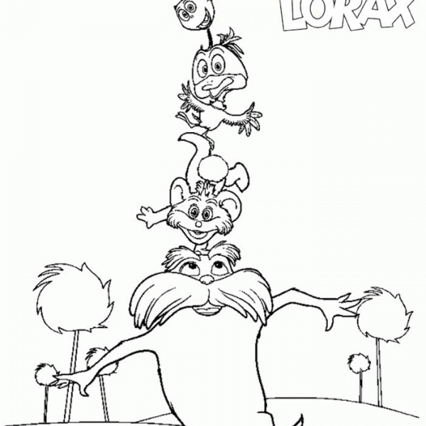 Cool Dr Seuss Lorax Coloring Pages Line Art - Free Printable Coloring Pages