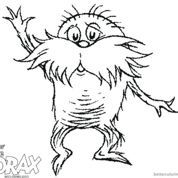Cool Dr Seuss Lorax Coloring Pages Line Art - Free Printable Coloring Pages