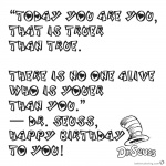 Dr Seuss Quote Coloring Pages Happy Birthday To You