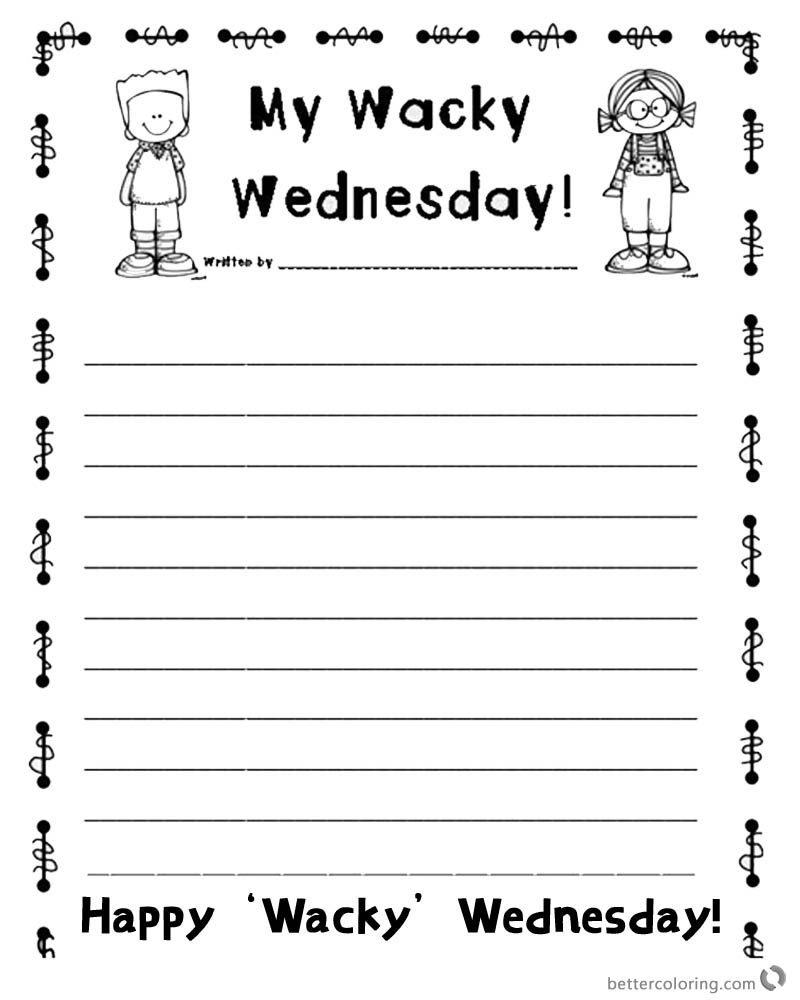 Dr Seuss Wacky Wednesday Coloring Pages Happy Wacky Wednesday Activities printable