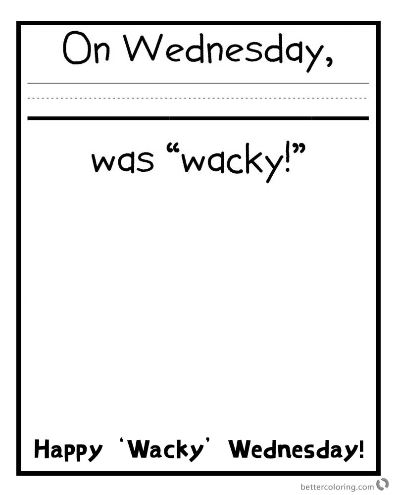 Dr Seuss Wacky Wednesday Coloring Pages Wednesday was Wacky printable