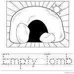 Empty Tomb Cloring Pages Easter Worksheet