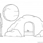 Empty Tomb Cloring Pages Jesus is Risen Easter Coloring Pages