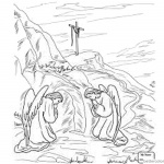 Empty Tomb from Easter Cloring Pages Two Angels