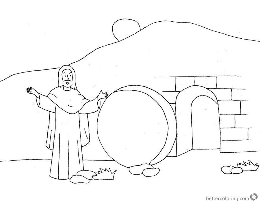 Empty Tomb from He is Risen Cloring Pages printable for free