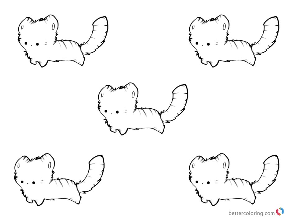 Five Red Panda Coloring Pages printable for free