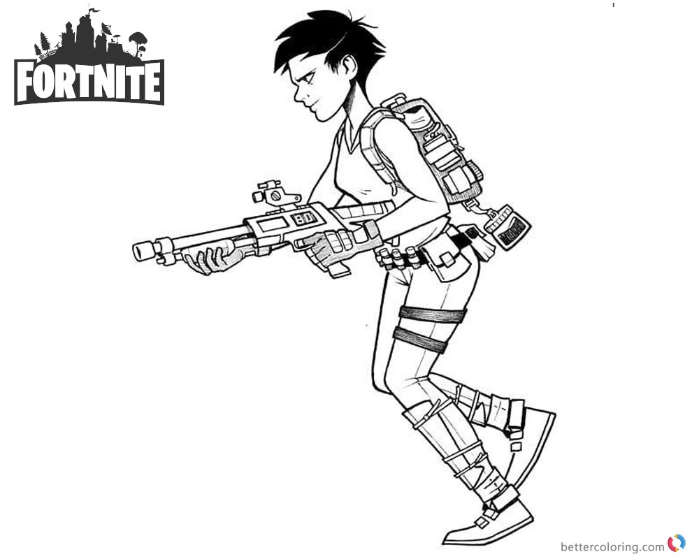 Fortnite Coloring Pages Inktober Sketch printable and free