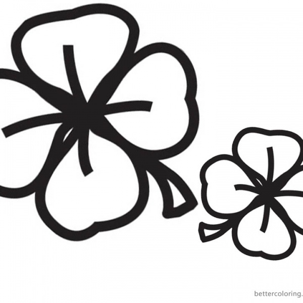 Four Leaf Clover Coloring Pages stand for luck - Free Printable