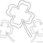 Four Leaf Clover Coloring Pages easy for kids