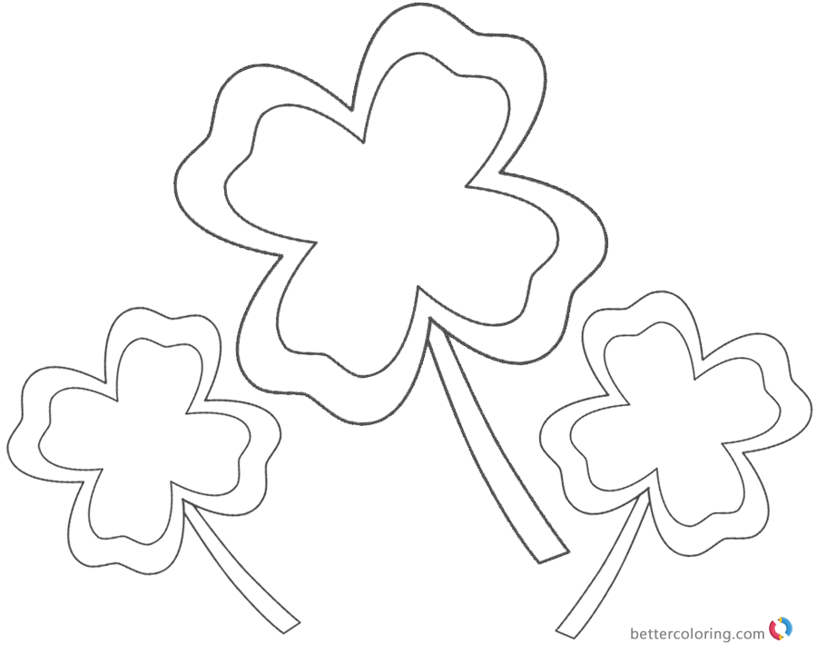 Four Leaf Clover Coloring Pages easy for kids - Free Printable Coloring ...