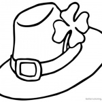 Four Leaf Clover Coloring Pages fancy hat