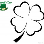 Four Leaf Clover Coloring Pages for St Patrick day simple for kids