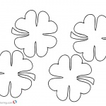 Four Leaf Clover Coloring Pages four cute flowers