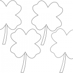 Four Leaf Clover Coloring Pages four flowers for kids