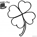 Four Leaf Clover Coloring Pages of St Patrick day