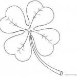 Four Leaf Clover Coloring Pages simple for kids