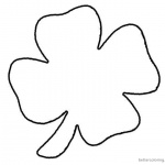 Four Leaf Clover Coloring Pages simple for preschool kids
