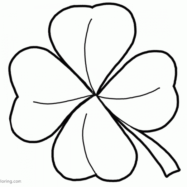 Four Leaf Clover Coloring Pages and Leprechaun - Free Printable