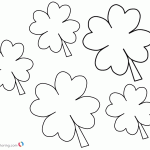 Four Leaf Clover Coloring Pages lucky flowers